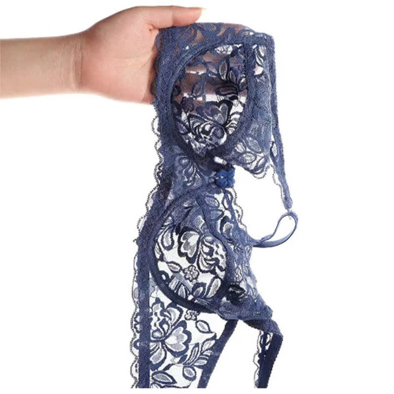 Soutien-gorge à armatures sexy entièrement transparent en dentelle fine