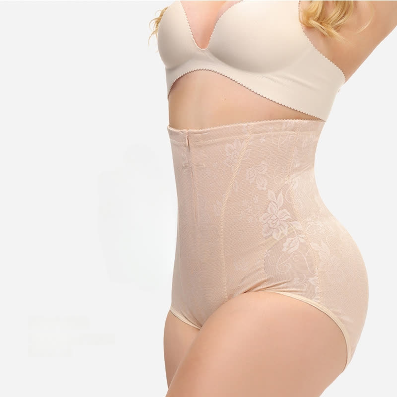 Culotte gainante taille haute avec fermeture éclair et effet gainant pour le ventre et les hanches