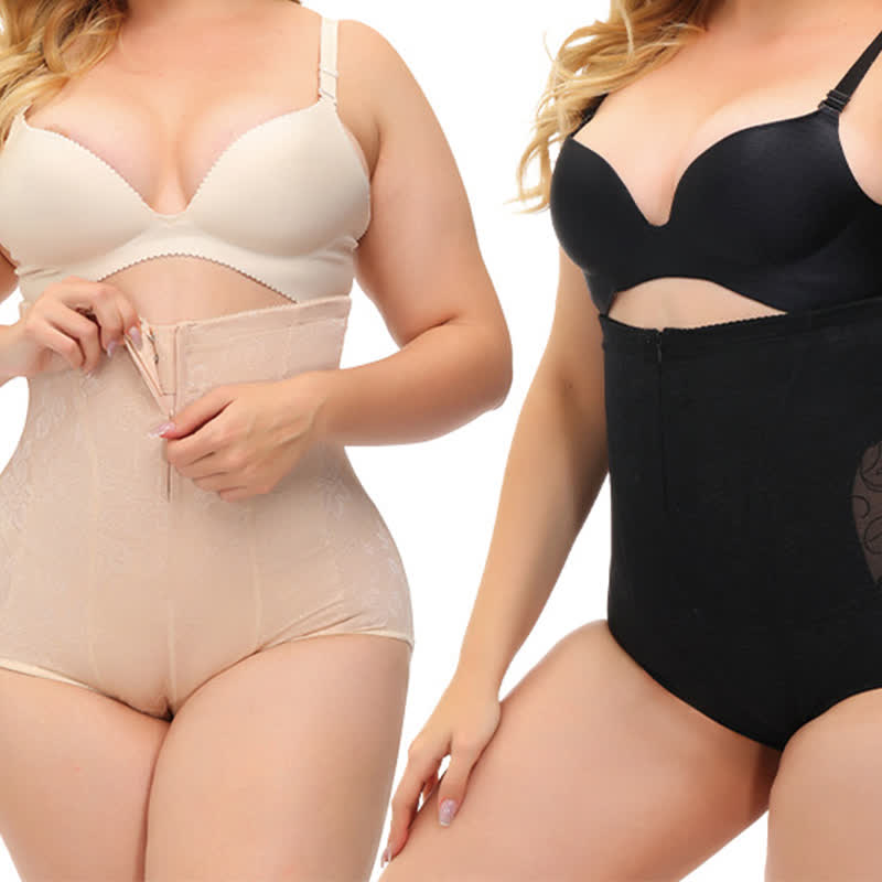 Culotte gainante taille haute avec fermeture éclair et effet gainant pour le ventre et les hanches