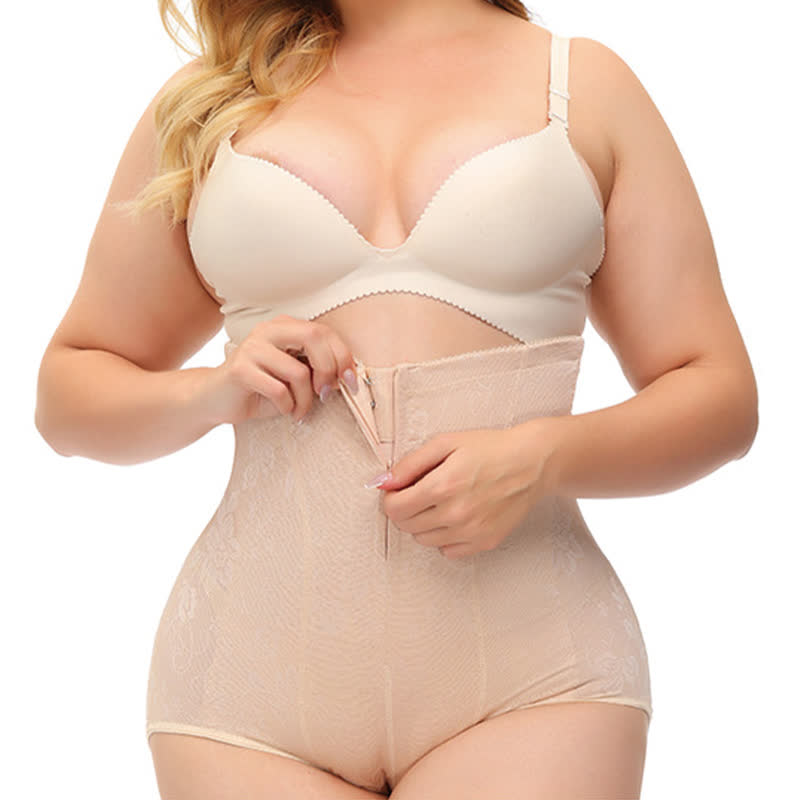 Culotte gainante taille haute avec fermeture éclair et effet gainant pour le ventre et les hanches