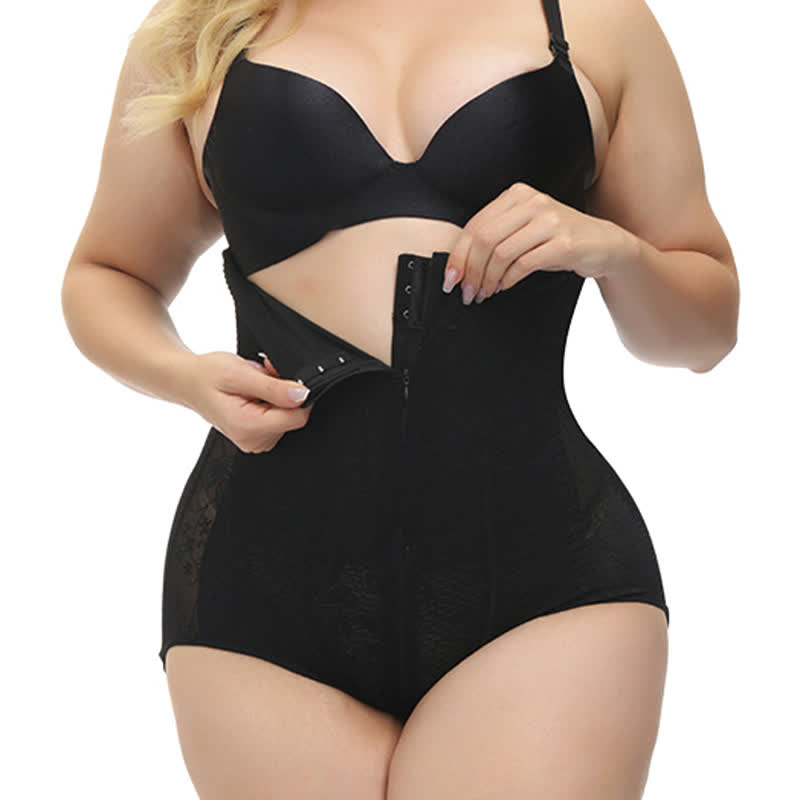 Culotte gainante taille haute avec fermeture éclair et effet gainant pour le ventre et les hanches