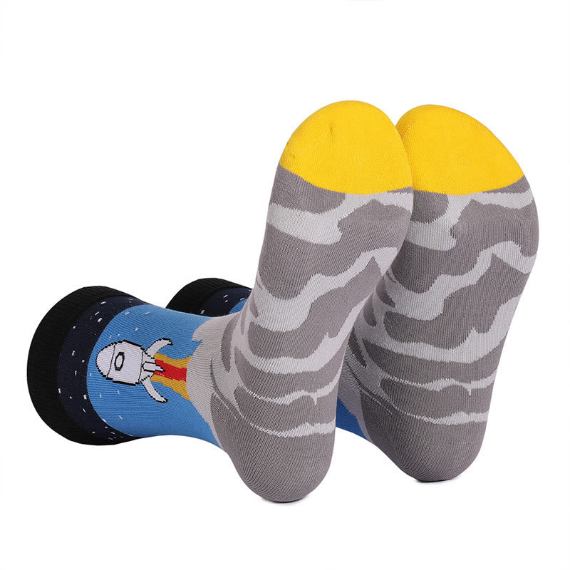 Chaussettes courtes constellation astronaute grande taille (4 paires)