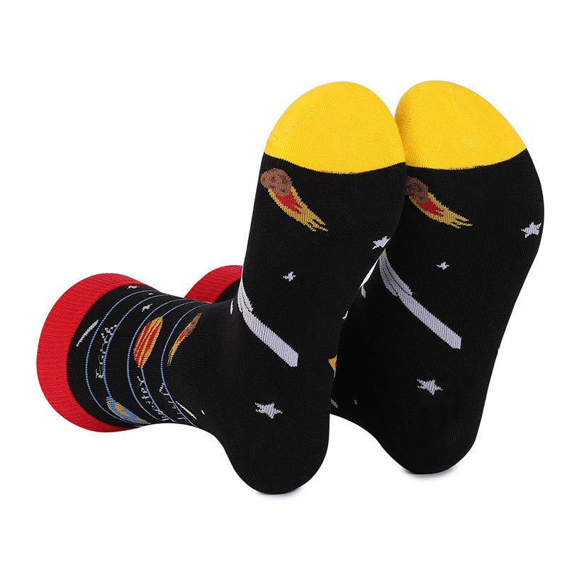Chaussettes courtes constellation astronaute grande taille (4 paires)