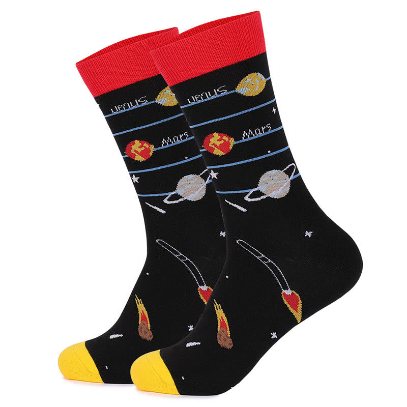 Chaussettes courtes constellation astronaute grande taille (4 paires)