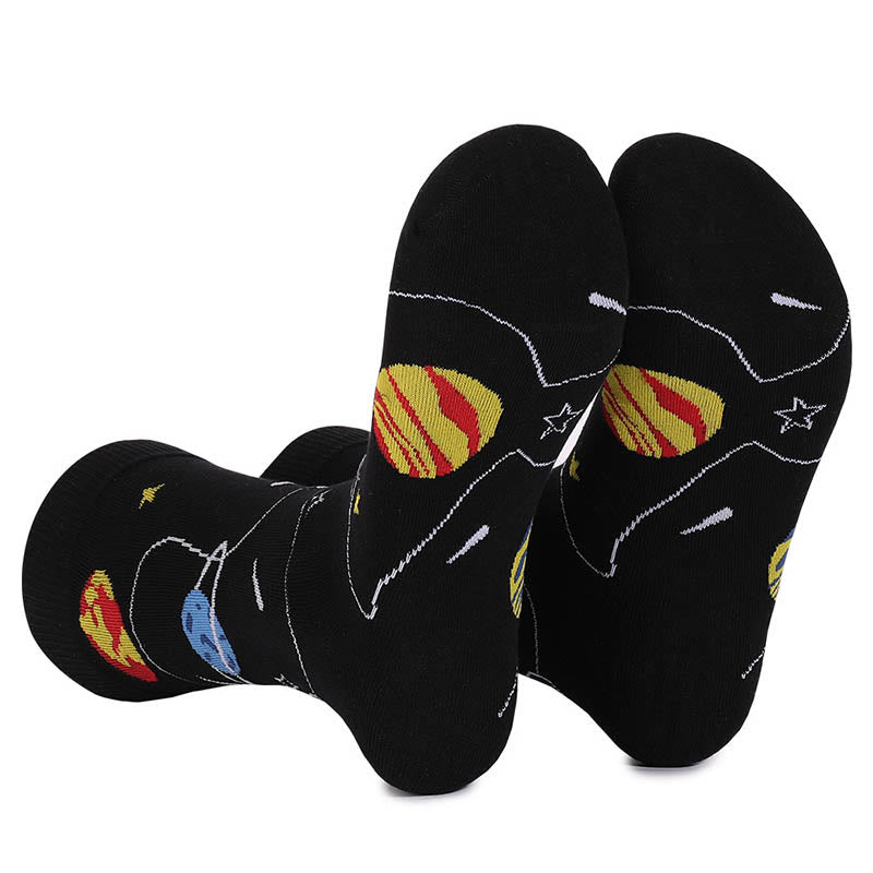 Chaussettes courtes constellation astronaute grande taille (4 paires)