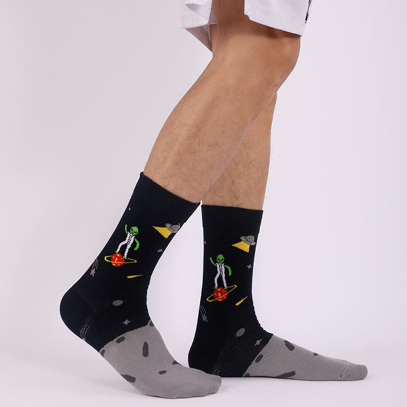 Chaussettes courtes constellation astronaute grande taille (4 paires)