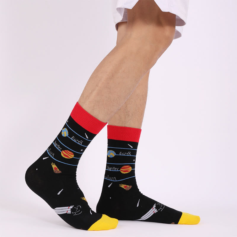 Chaussettes courtes constellation astronaute grande taille (4 paires)