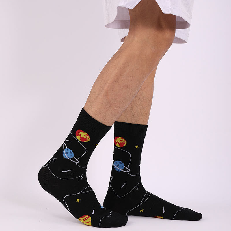 Chaussettes courtes constellation astronaute grande taille (4 paires)