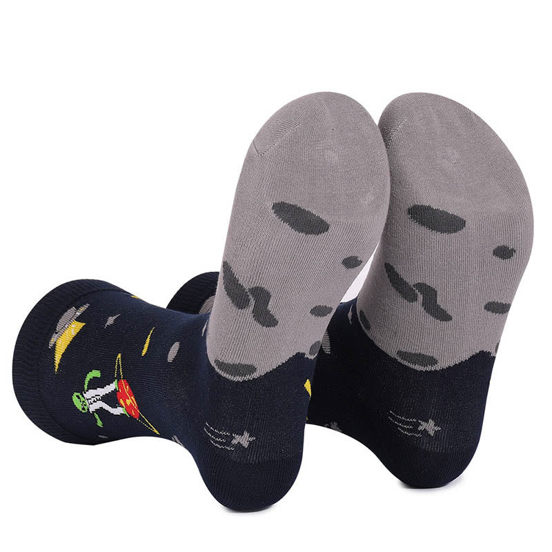 Chaussettes courtes constellation astronaute grande taille (4 paires)