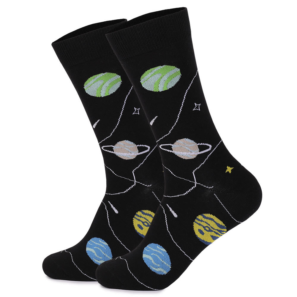 Chaussettes courtes constellation astronaute grande taille (4 paires)