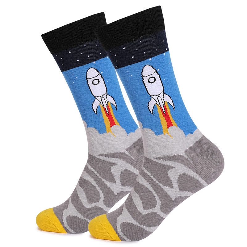 Chaussettes courtes constellation astronaute grande taille (4 paires)