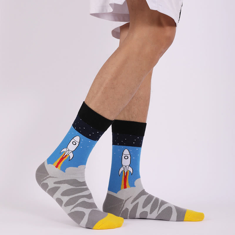 Chaussettes courtes constellation astronaute grande taille (4 paires)