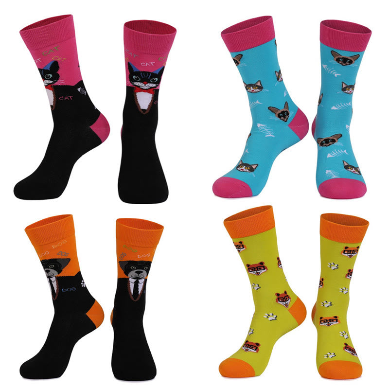 Chaussettes courtes grande taille pour chats et chiens (4 paires) - Multicolore - EU44-49 (US10-14) - image 6