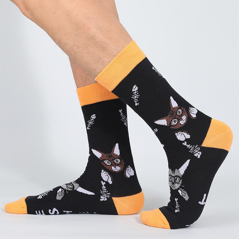 Chaussettes chat grande taille (5 paires) - image 5