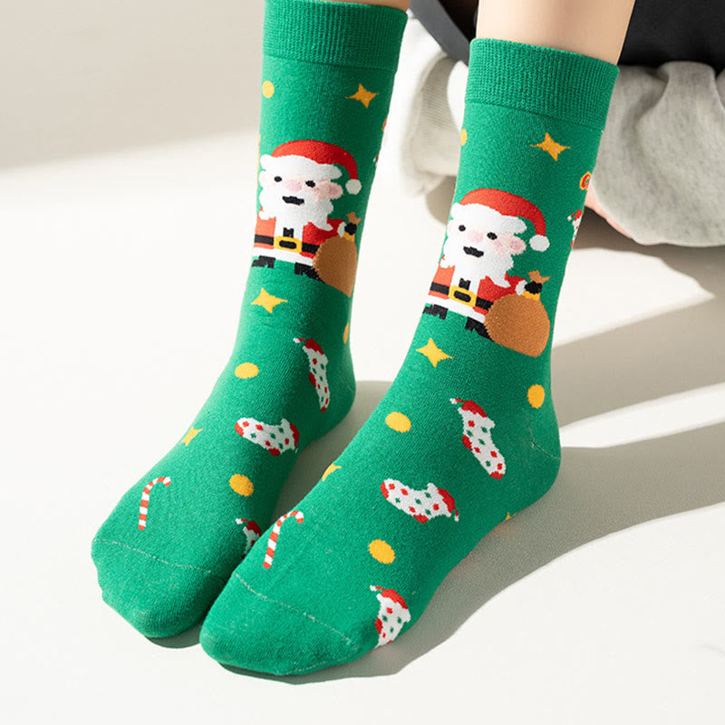 Chaussettes de Noël vertes grande taille (3 paires) - image 5