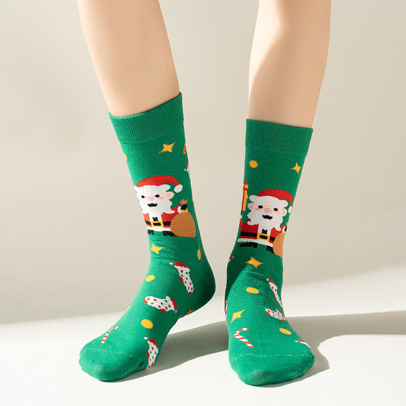 Chaussettes de Noël vertes grande taille (3 paires) - image 8