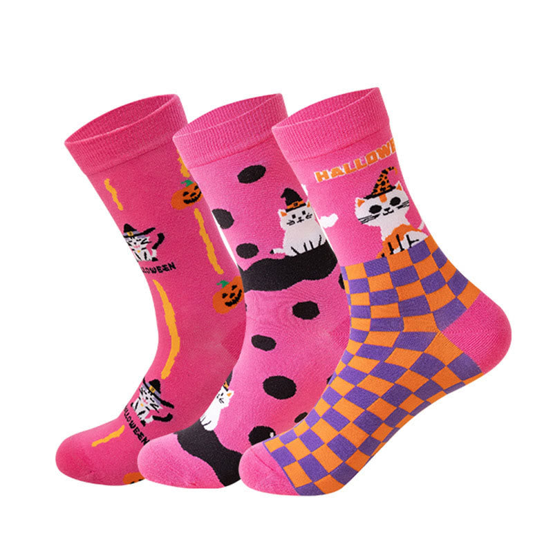 Chaussettes chat roses grande taille (3 paires) - Multicolore - EU36-44 (US3-10) - image 8