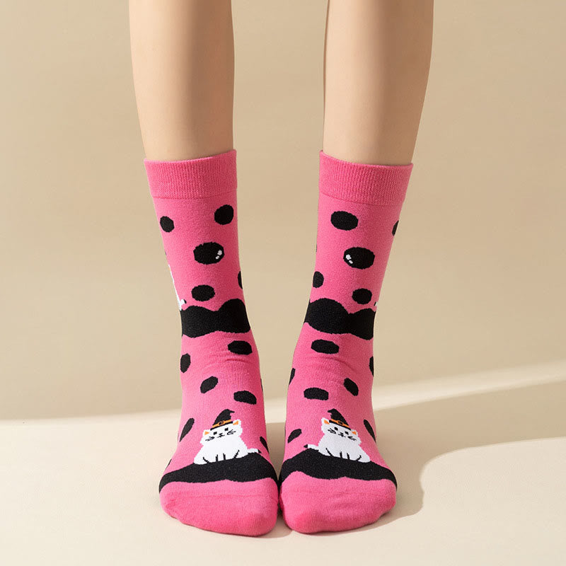 Chaussettes chat roses grande taille (3 paires) - image 3