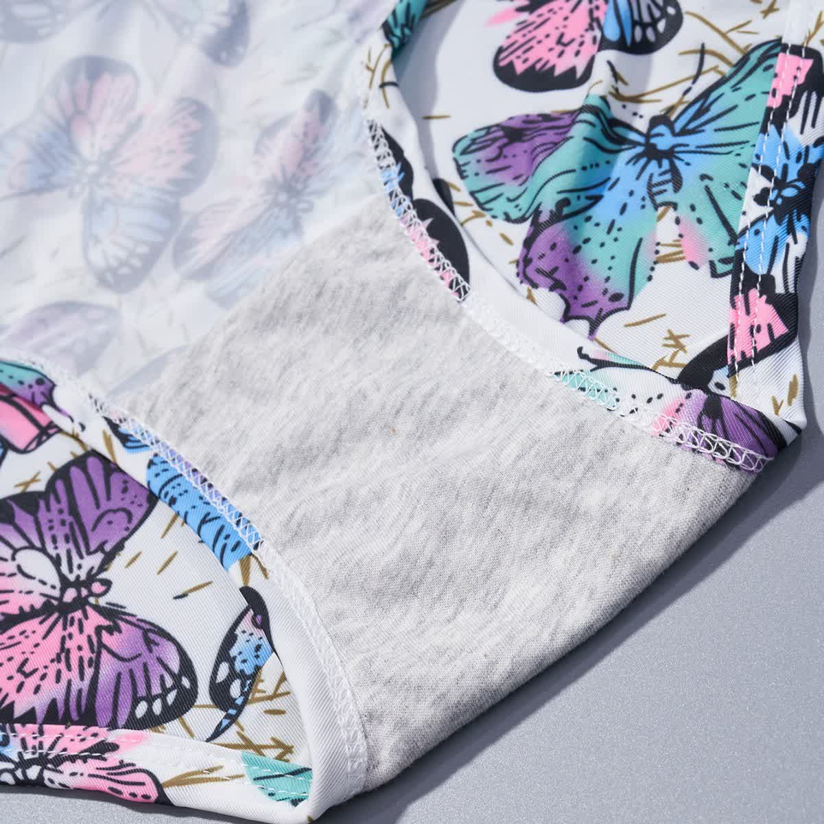 Culotte taille haute à imprimé papillon (lot de 4) - image 5