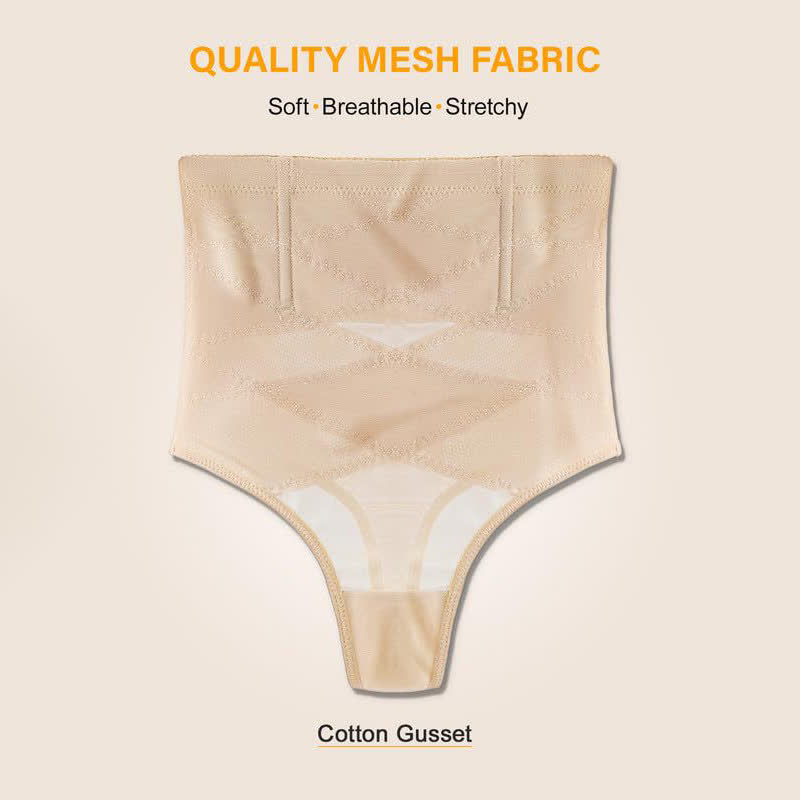 String fin croisé taille haute gainant en maille