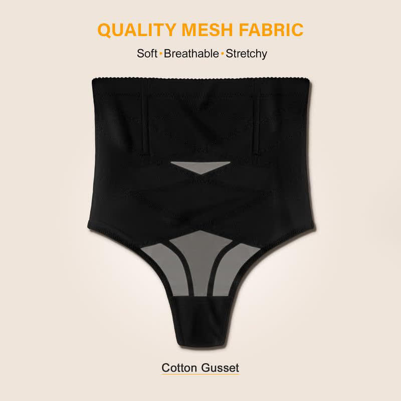String fin croisé taille haute gainant en maille