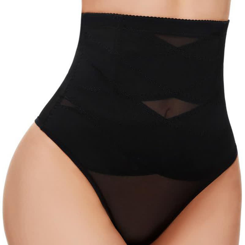 String fin croisé taille haute gainant en maille