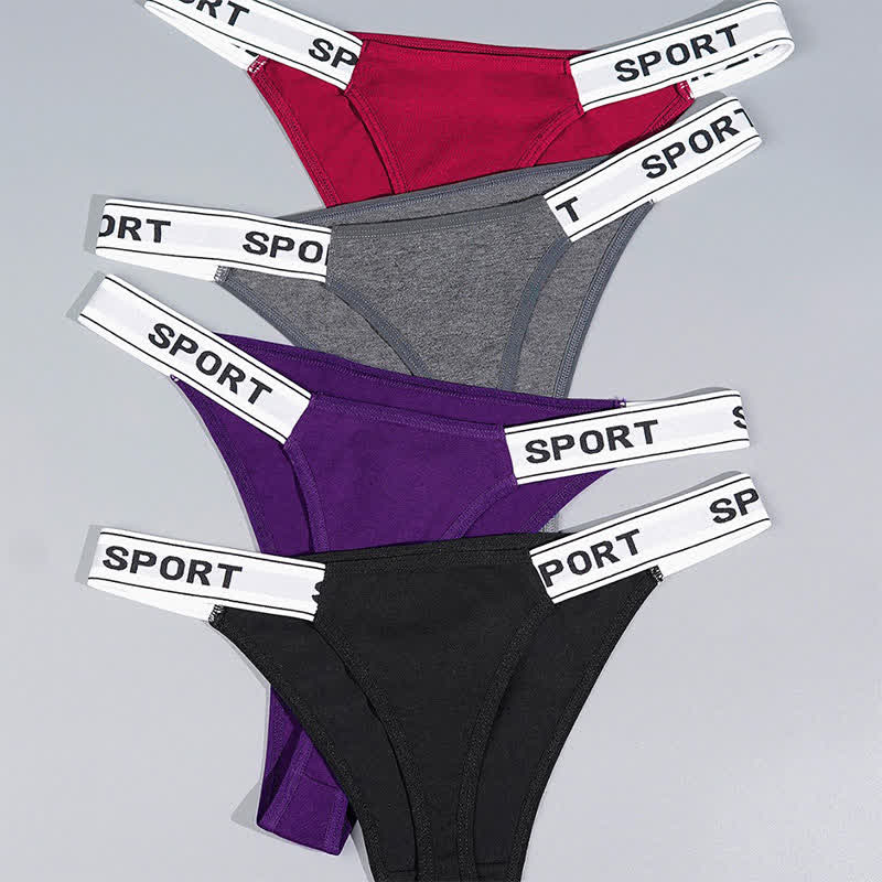 String imprimé lettres de couleur unie (lot de 4)