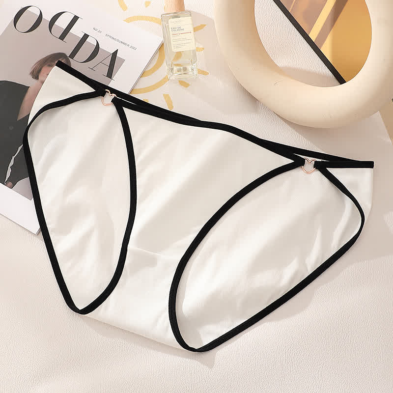 Culotte sexy en coton taille basse avec découpe en forme de cœur (lot de 3) - Blanc - 4XL - image 9