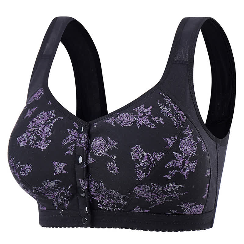Soutien-gorge sans armatures à fermeture frontale et imprimé papillon et fleurs - image 15