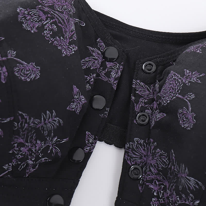 Soutien-gorge sans armatures à fermeture frontale et imprimé papillon et fleurs - image 11
