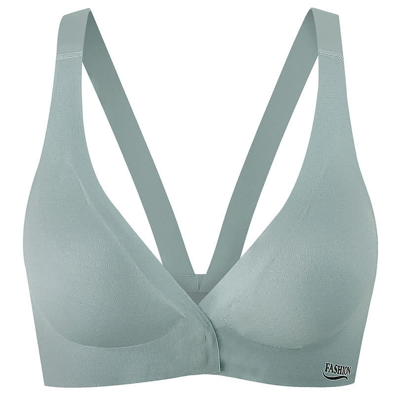 Soutien-gorge sans armatures à fermeture frontale et bonnets couvrants sans coutures
