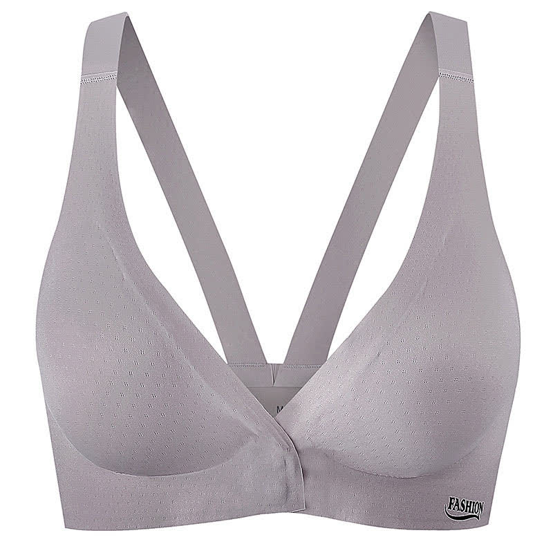Soutien-gorge sans armatures à fermeture frontale et bonnets couvrants sans coutures