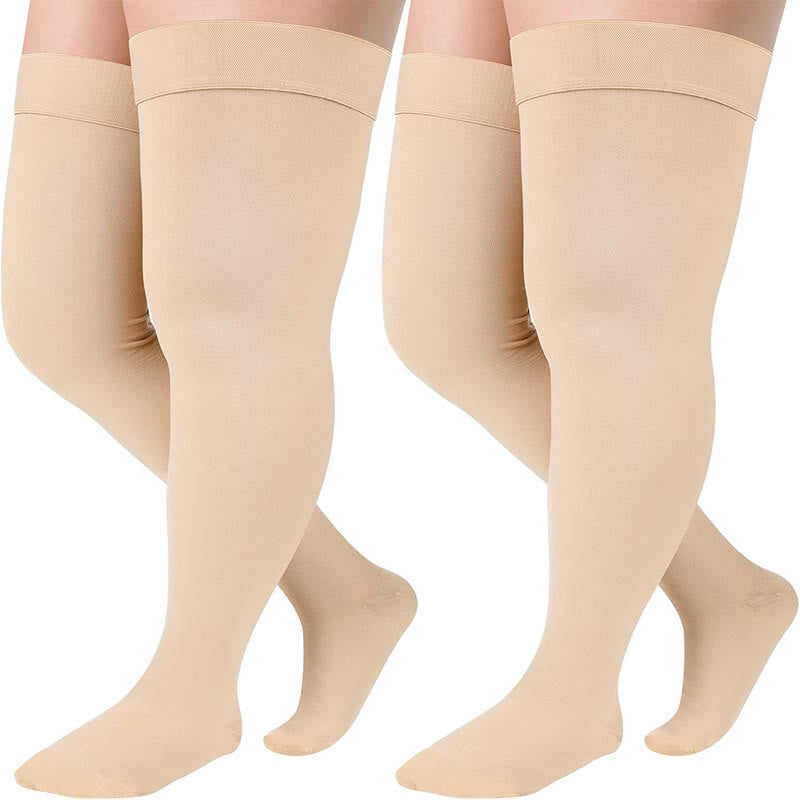 Lot de chaussettes de compression hautes et hautes au niveau des cuisses et des genoux, grande taille