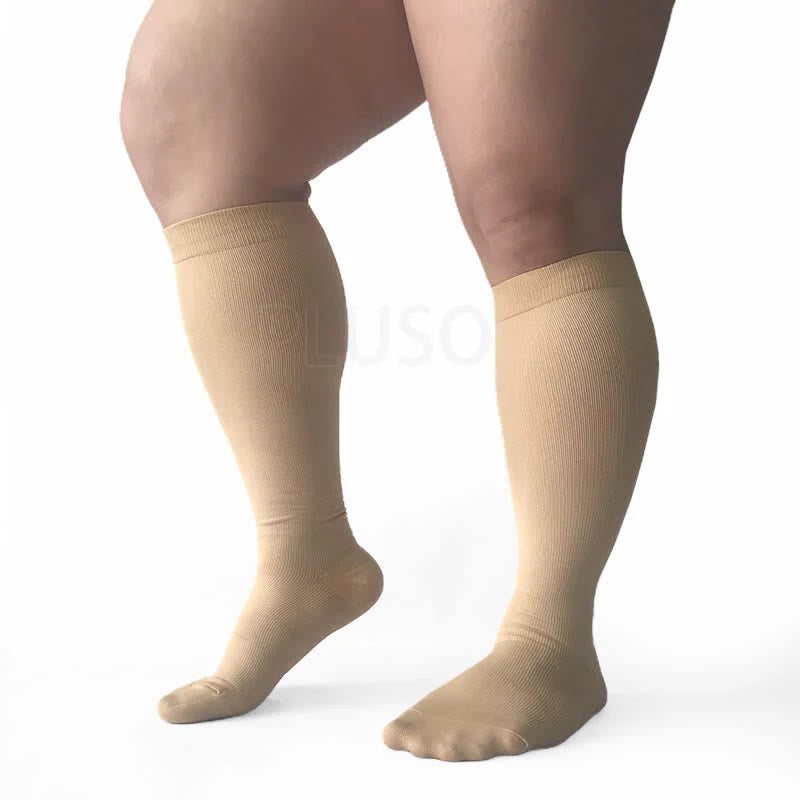 Lot de chaussettes de compression hautes et hautes au niveau des cuisses et des genoux, grande taille