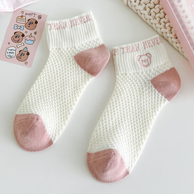Chaussettes roses brodées (5 paires)