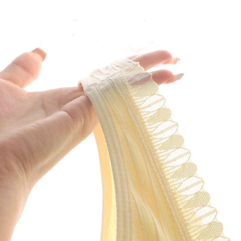 Soutien-gorge sans armatures à bonnets fixes et fermeture éclair sur le devant