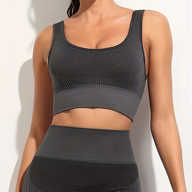Soutien-gorge de sport à rayures, résistant aux chocs et à séchage rapide (lot de 2)