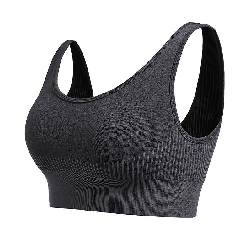 Soutien-gorge de sport à rayures, résistant aux chocs et à séchage rapide (lot de 2)