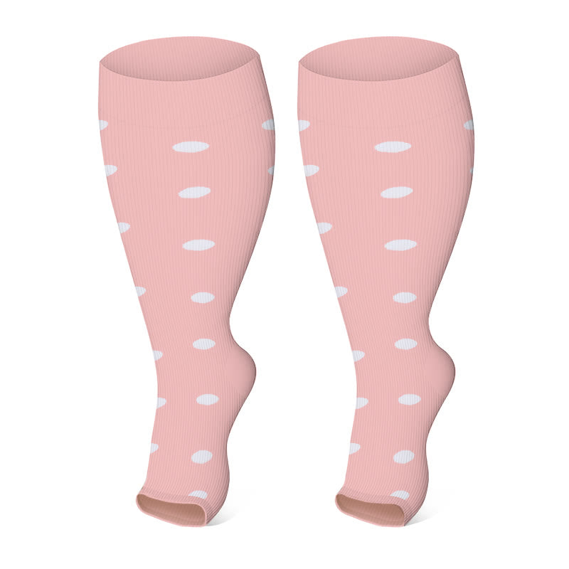 Chaussettes de compression à pois grande taille à bout ouvert (3 paires) - image 7