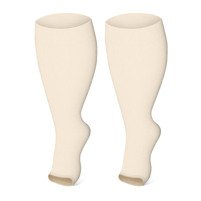 Chaussettes de compression à pois grande taille à bout ouvert (3 paires) - image 9