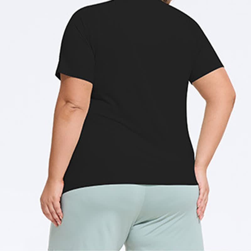 Haut de yoga à manches courtes grande taille avec ourlet fendu - image 7