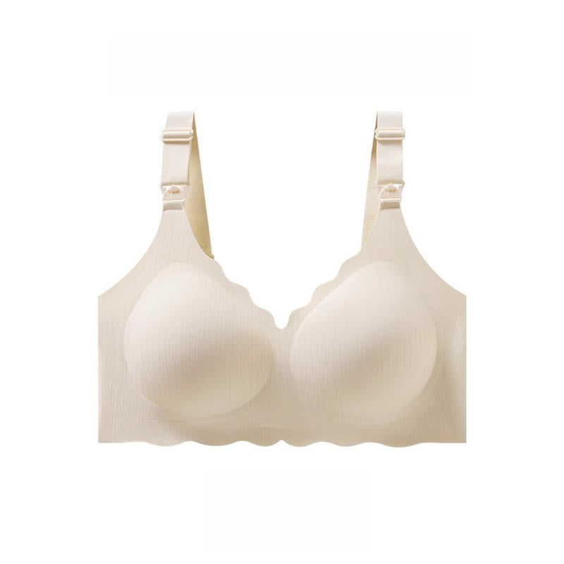Soutien-gorge d'allaitement sans armatures de couleur unie à bonnets pleins