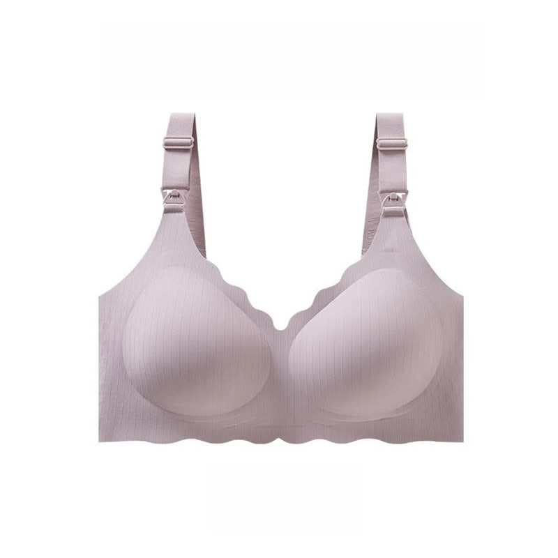 Soutien-gorge d'allaitement sans armatures de couleur unie à bonnets pleins