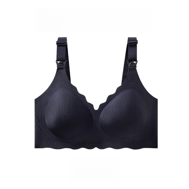 Soutien-gorge d'allaitement sans armatures de couleur unie à bonnets pleins