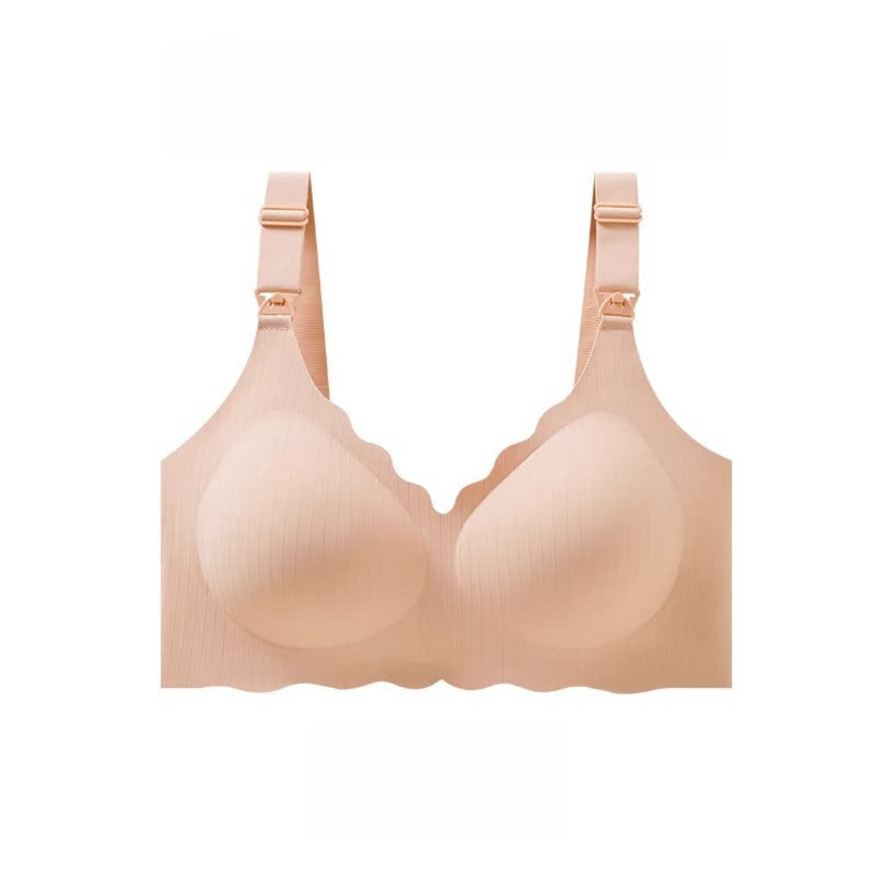 Soutien-gorge d'allaitement sans armatures de couleur unie à bonnets pleins