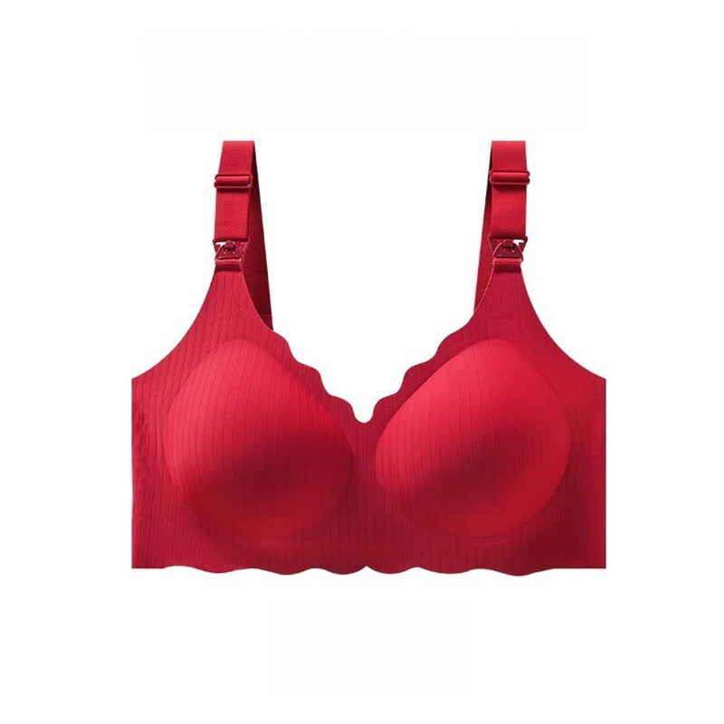 Soutien-gorge d'allaitement sans armatures de couleur unie à bonnets pleins