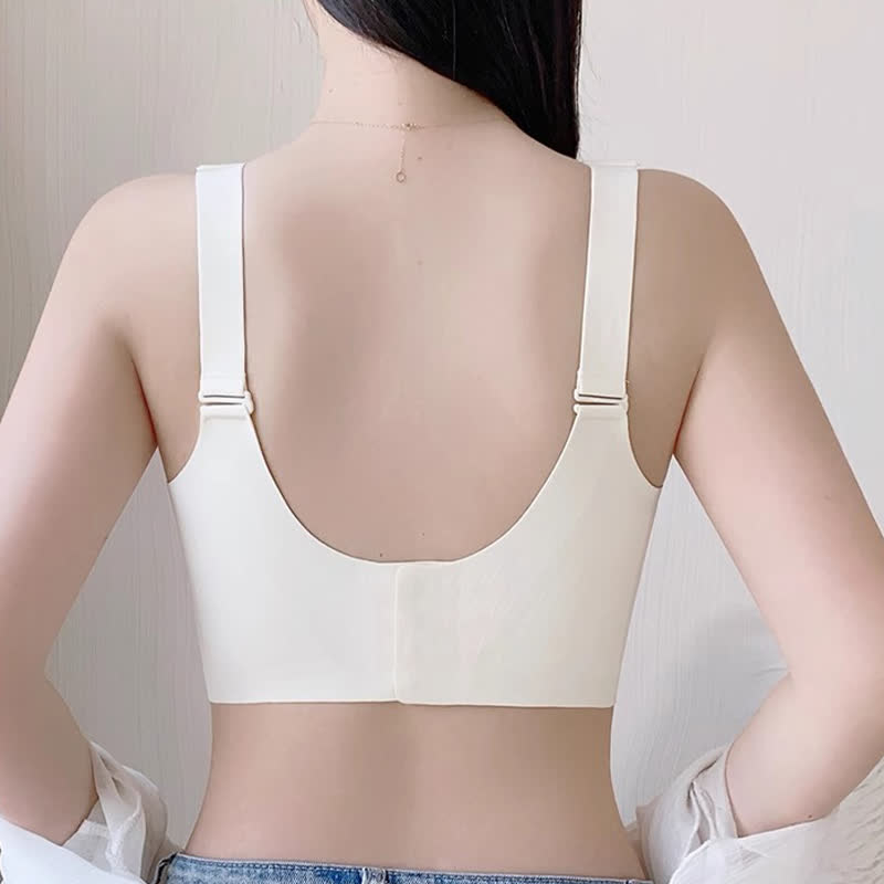 Soutien-gorge d'allaitement sans armatures de couleur unie à bonnets pleins