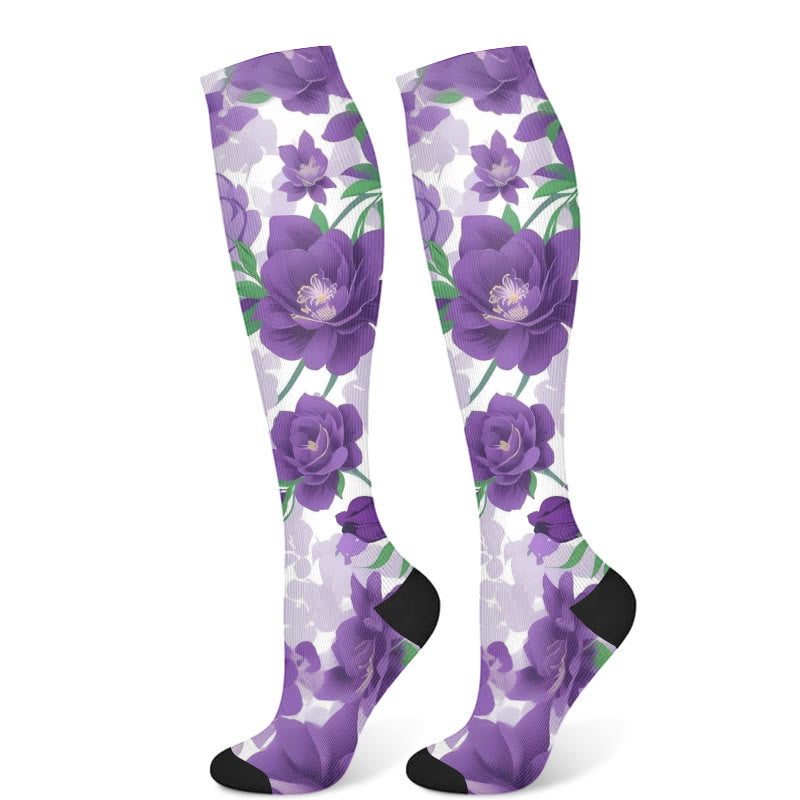 Chaussettes de compression Purple Flower Series (3 paires) - Violet (1 paire) - S/M - image 7