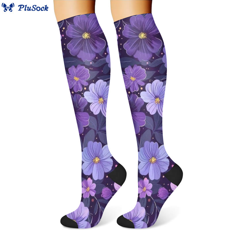 Chaussettes de compression Purple Flower Series (3 paires) - image 2