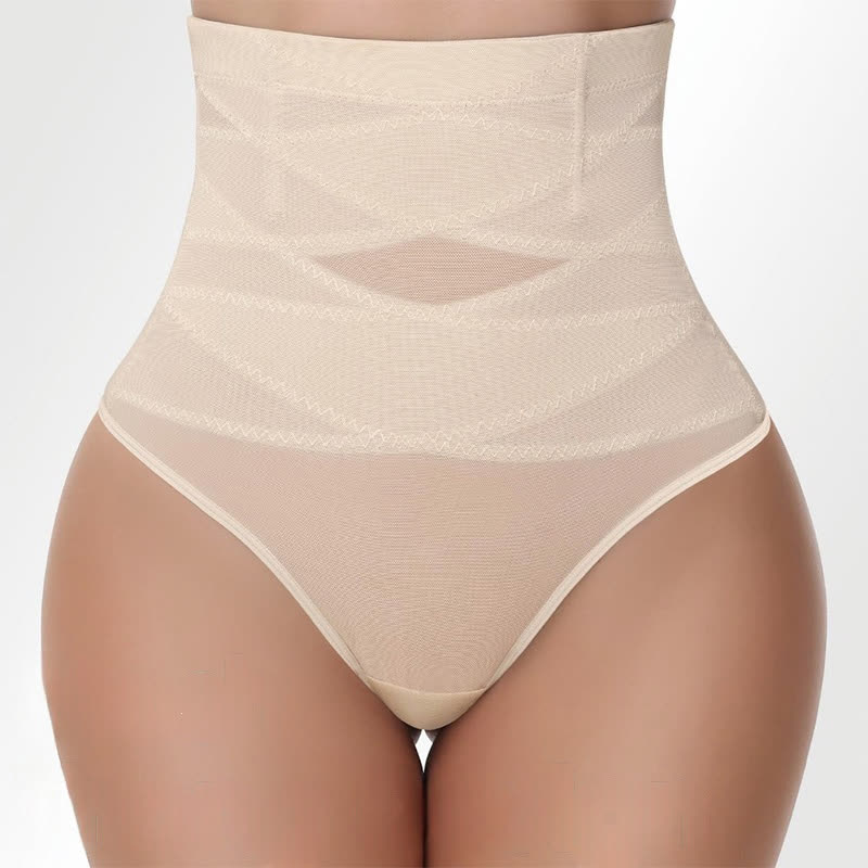 String fin croisé taille haute gainant en maille